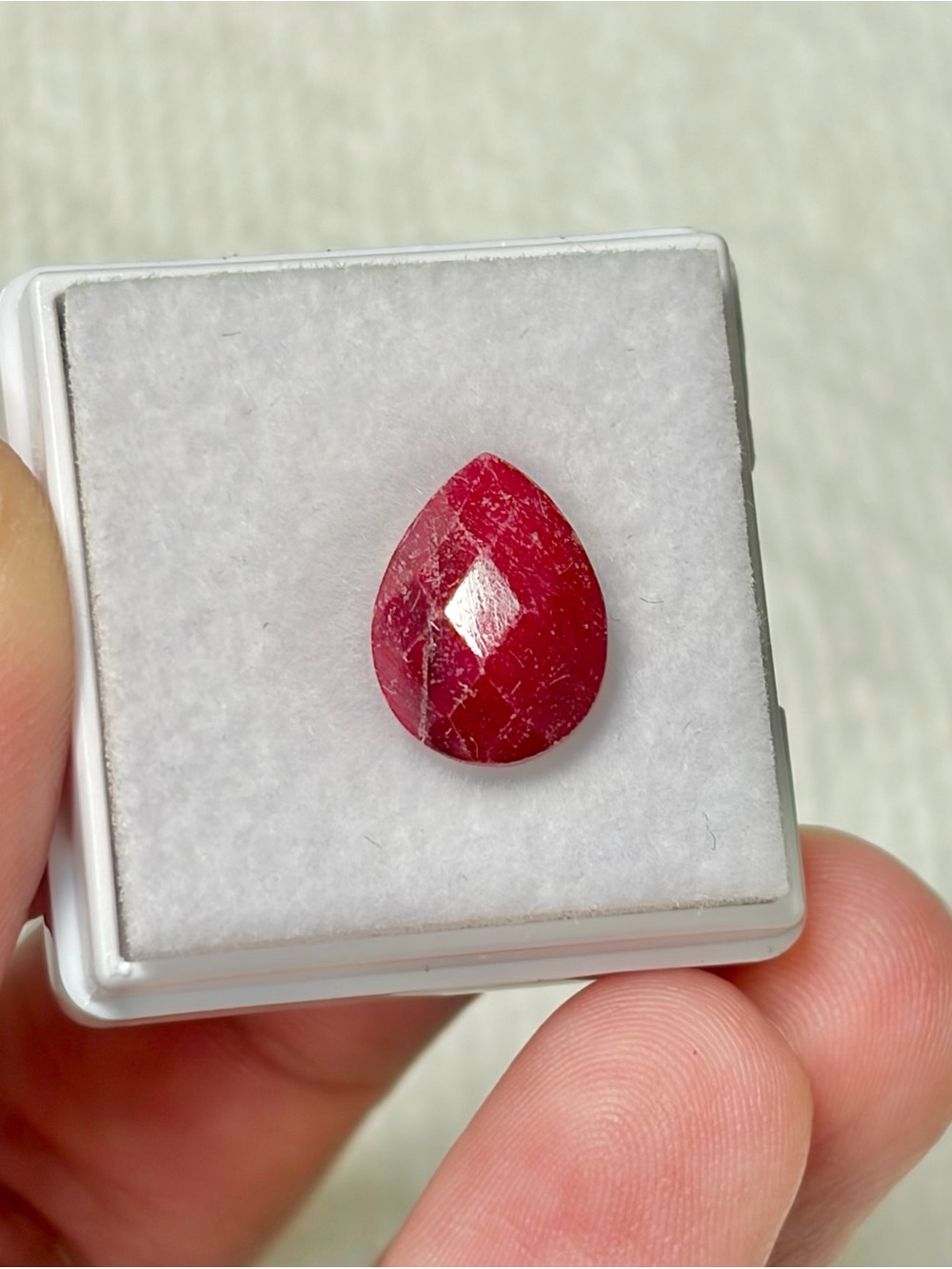 Teardrop Red Gemstone Cabochon Pendant Stone Treated